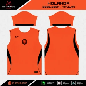 Arte Vetor Camisa Holanda Titular 2026.2027 Arte Vetor Camisa Holanda Titular 2026.2027