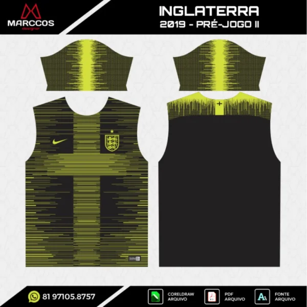 Arte Vetor Camisa Inglaterra Pré-Jogo 2019 Arte Vetor Camisa Inglaterra Pré-Jogo 2019