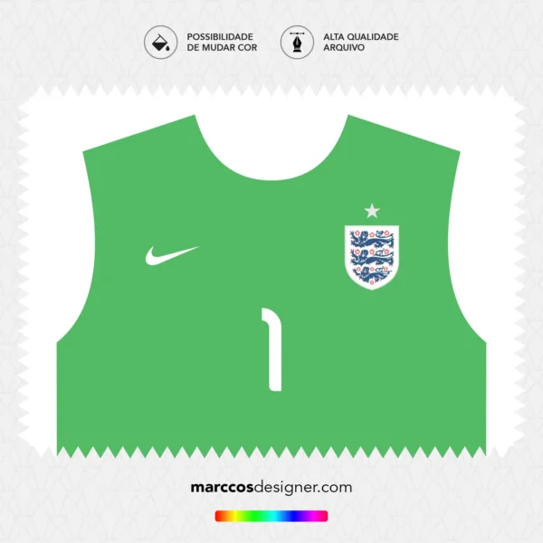 Arte Vetor Camisa Inglaterra Goleiro 2014.2015