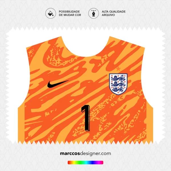 Arte Vetor Camisa Inglaterra Goleiro 2024.2025