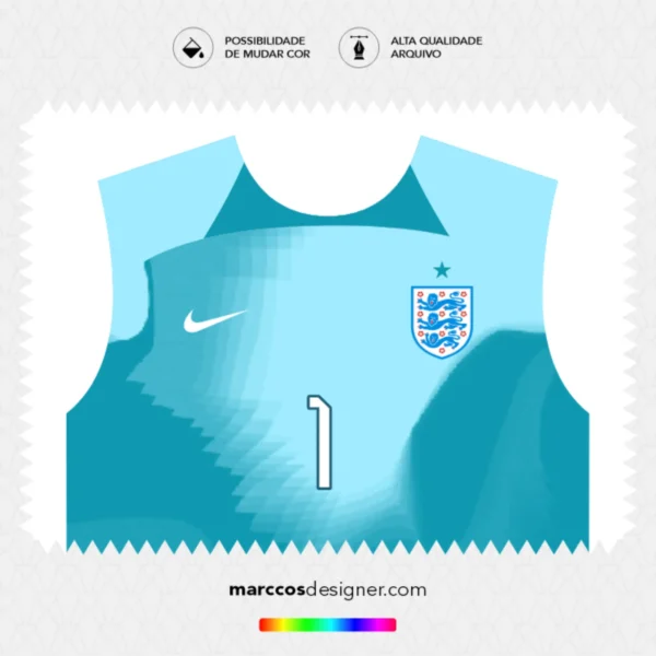 Arte Camisa Inglaterra Goleiro 2022.2023