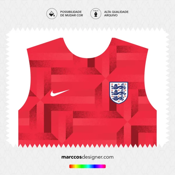 Arte Camisa Inglaterra Pré-Jogo 2024.2025