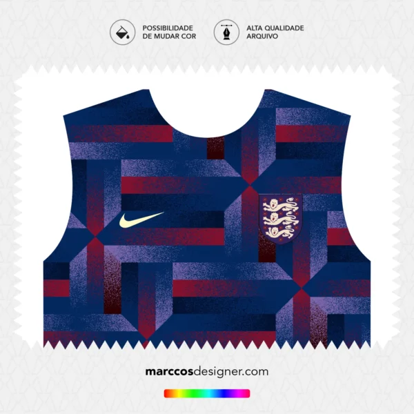 Arte Camisa Inglaterra Pré-Jogo 2024.2025