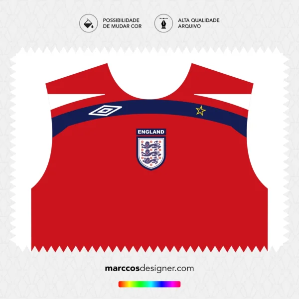 Arte Vetor Camisa Inglaterra Reserva 2008.2009