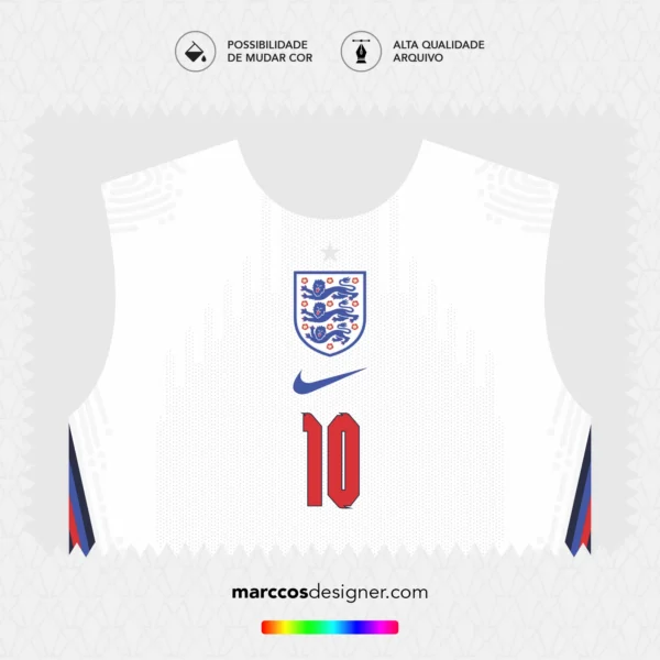 Arte Vetor Camisa Inglaterra Titular 2020.2021