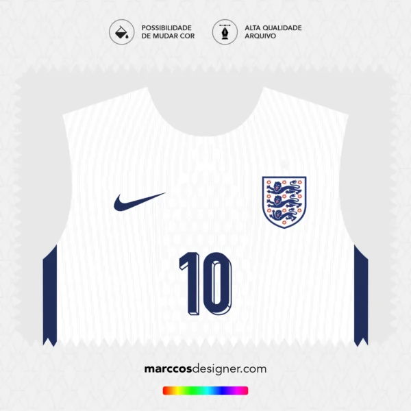 Arte Vetor Camisa Inglaterra Titular 2024.2025