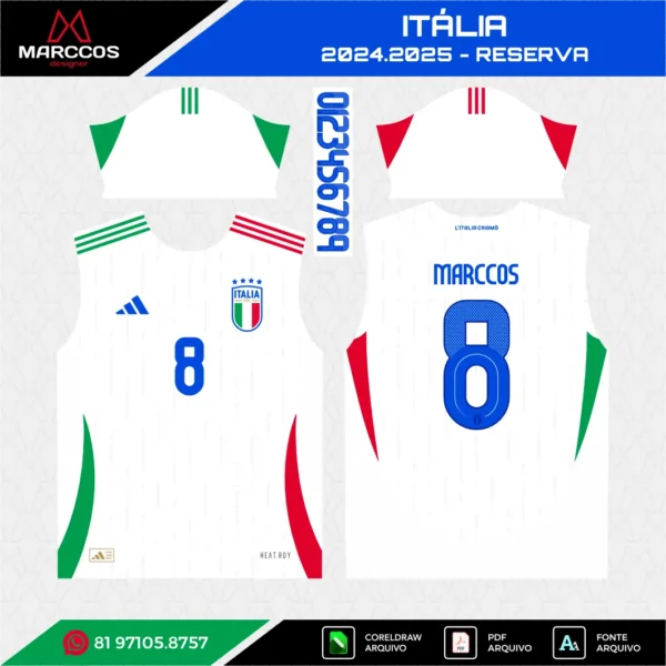 Arte Vetor Camisa Itália Reserva 2024.2025 Arte Vetor Camisa Itália Reserva 2024.2025