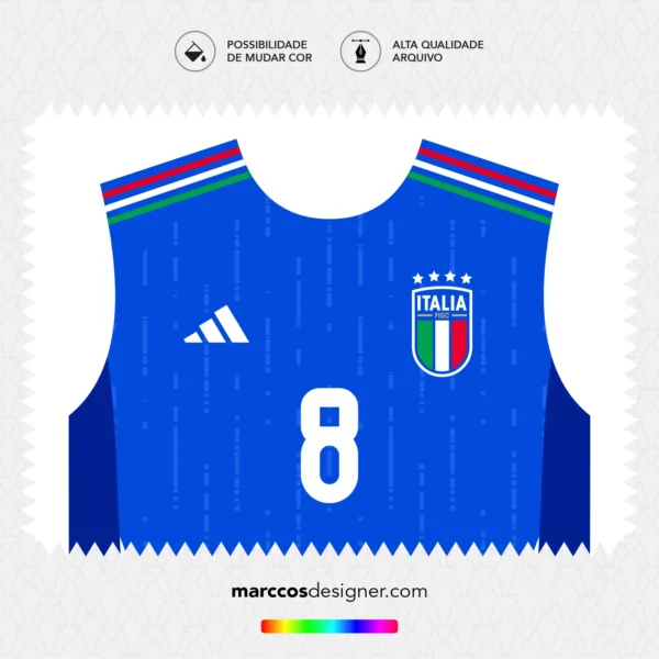 Arte Vetor Camisa Itália Titular 2024.2025