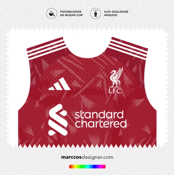 Arte Vetor Camisa Liverpool Titular 2026.2027 Arte Vetor Camisa Liverpool Titular 2026.2027