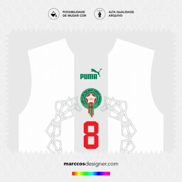 Arte Vetor Camisa Marrocos Reserva 2022.2023