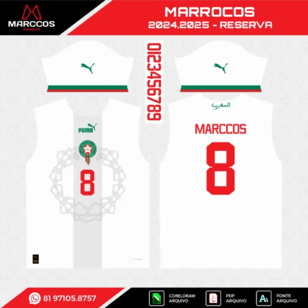 Arte Vetor Camisa Marrocos Reserva 2022.2023 Arte Vetor Camisa Marrocos Reserva 2022.2023