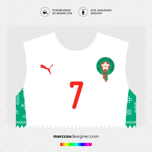 Arte Vetor Camisa Marrocos Reserva 2024.2025