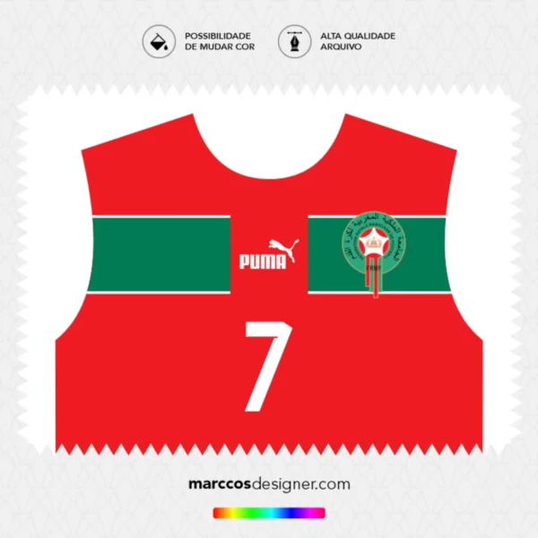 Arte Vetor Camisa Marrocos Titular 2022.2023