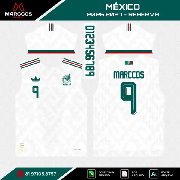 Arte Vetor Camisa México Reserva 2026.2027
