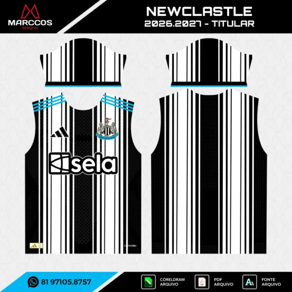 Arte Vetor Camisa Newcastle Titular 2026.2027 Arte Vetor Camisa Newcastle Titular 2026.2027