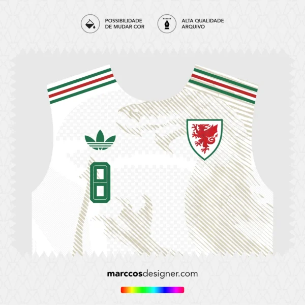 Arte Vetor Camisa País de Gales Reserva 2026.2027
