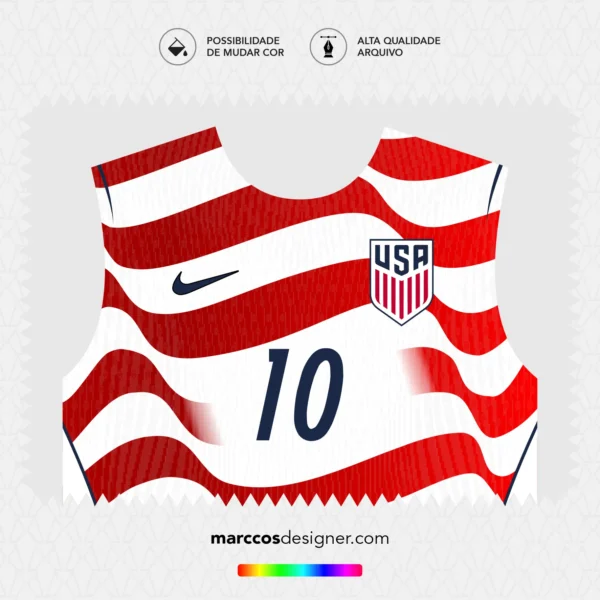 Arte Vetor Camisa Estados Unidos Titular 2026.2027