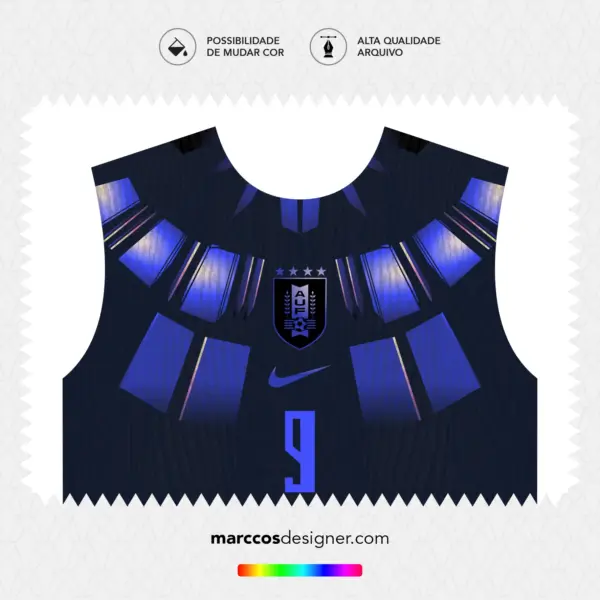 Arte Vetor Camisa Uruguai Reserva 2026.2027