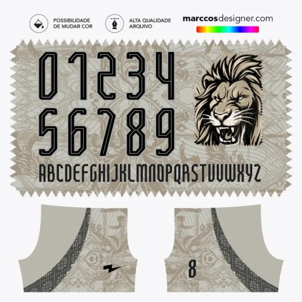 Arte Camisa Interclasse Leão Champs - 0385 Arte Camisa Interclasse Leão Champs - 0385