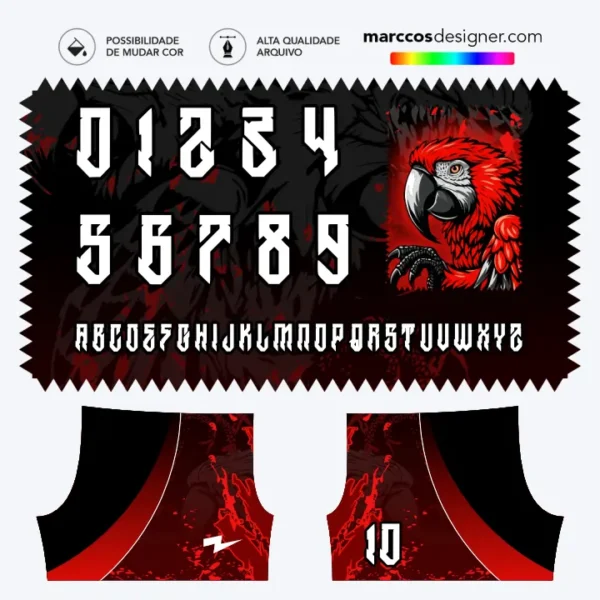 Arte Camisa Interclasse Arara Revil - 0386 Arte Camisa Interclasse Arara Revil - 0386