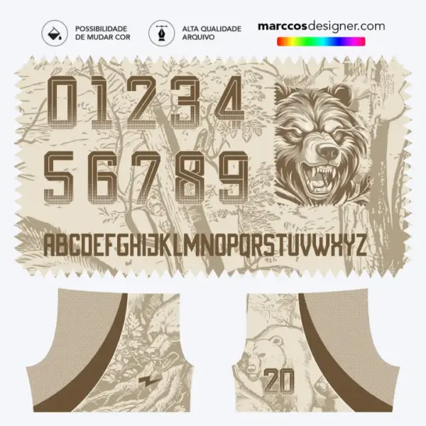 Arte Camisa Interclasse Urso Vance - 0395 Arte Camisa Interclasse Urso Vance - 0395