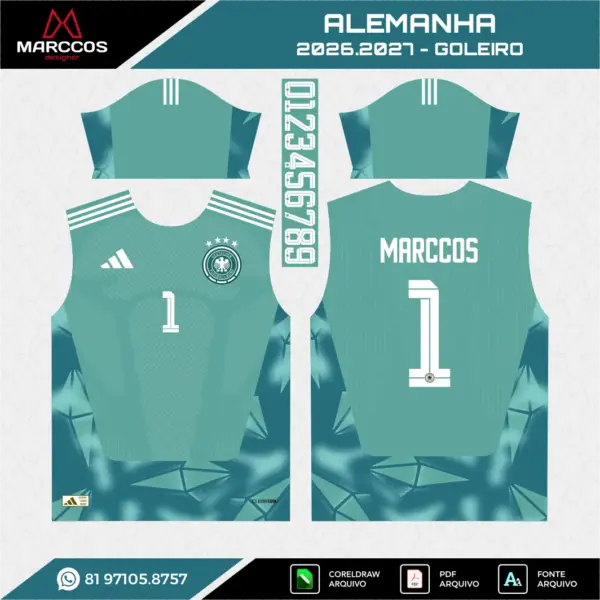 Arte Camisa Alemanha Goleiro 2026.2027