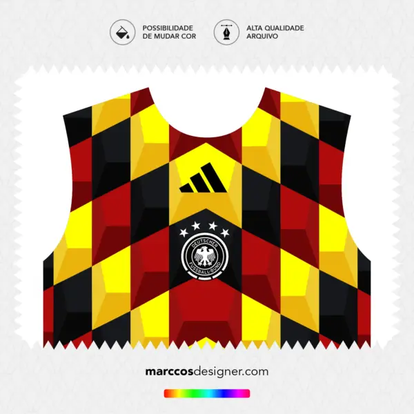 Arte Vetor Camisa Alemanha Pré-Jogo 2026.2027