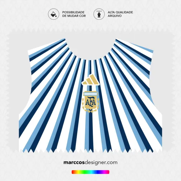 Arte Vetor Camisa Argentina Pré-Jogo 2026.2027