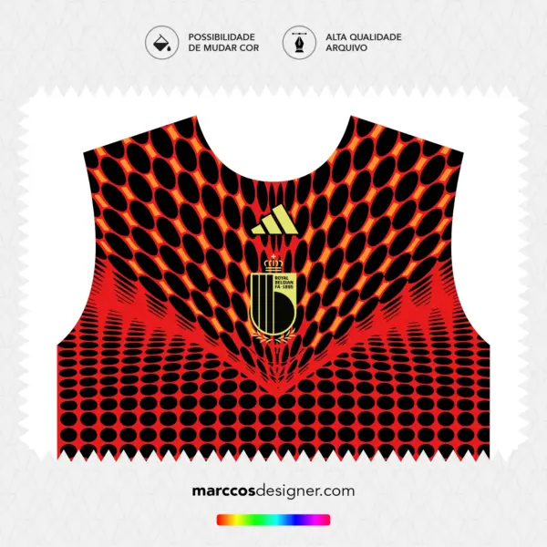 Arte Vetor Camisa Bélgica Pré-Jogo 2026.2027