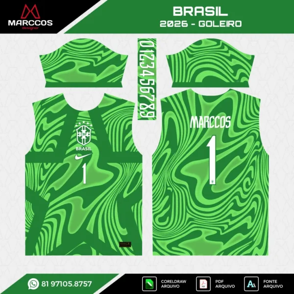 Arte Camisa Brasil Goleiro 2026.2027 Arte Camisa Brasil Goleiro 2026.2027