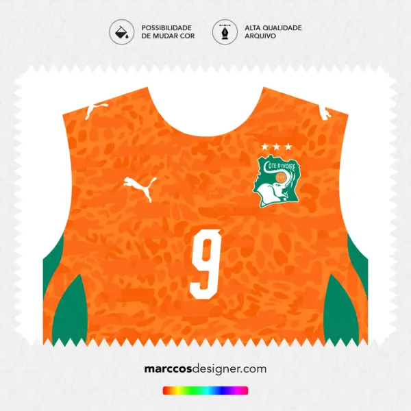 Arte Vetor Camisa Costa do Marfim Titular 2026.2027