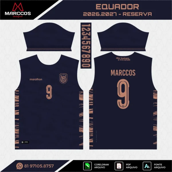 Arte Vetor Camisa Equador Reserva 2026.2027 Arte Vetor Camisa Equador Reserva 2026.2027