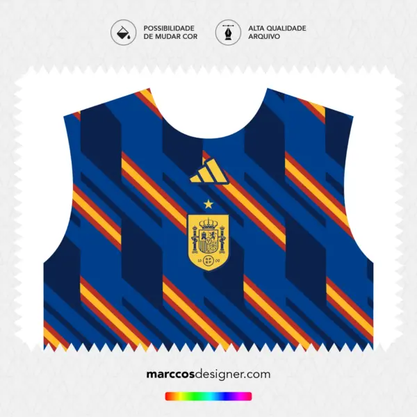 Arte Vetor Camisa Espanha Pré-Jogo 2026.2027