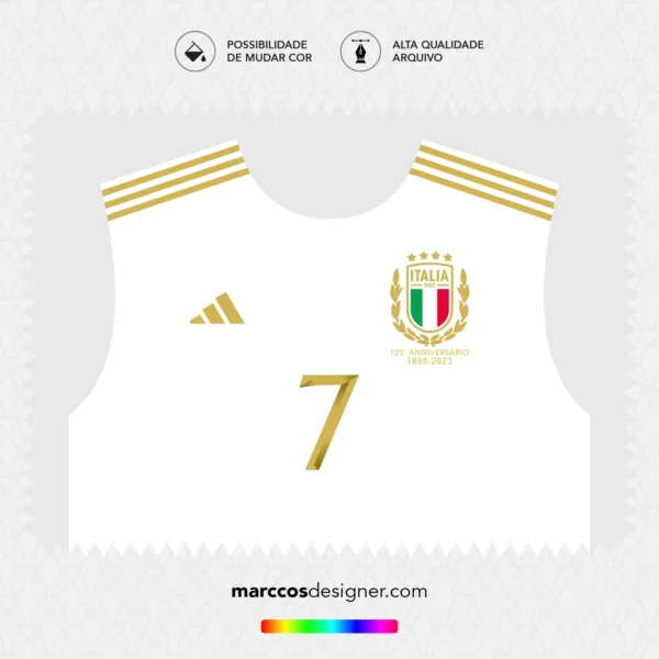 Arte Vetor Camisa Itália 125 Anos 2023