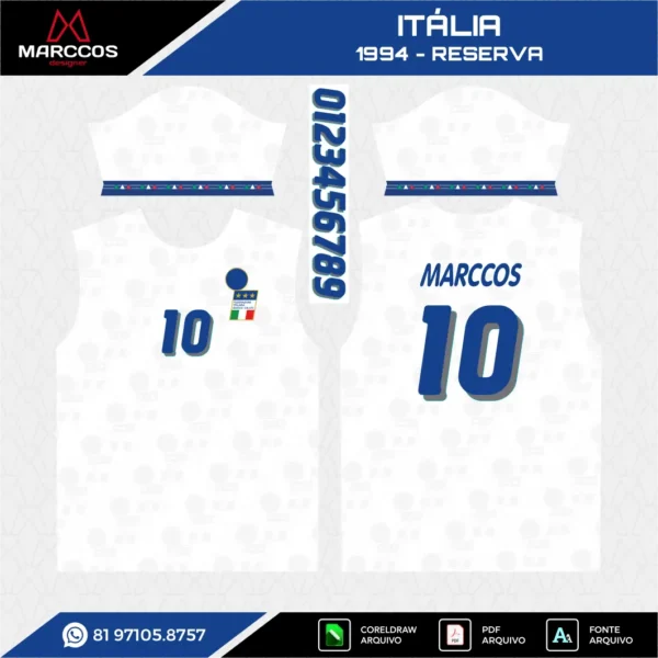 Arte Vetor Camisa Itália Reserva 1994 Arte Vetor Camisa Itália Reserva 1994