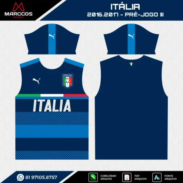 Arte Vetor Camisa Itália Pré-Jogo 2016.2017 Arte Vetor Camisa Itália Pré-Jogo 2016.2017
