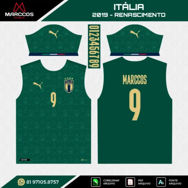 Arte Vetor Terceira Camisa Itália 2019 Arte Vetor Terceira Camisa Itália 2019
