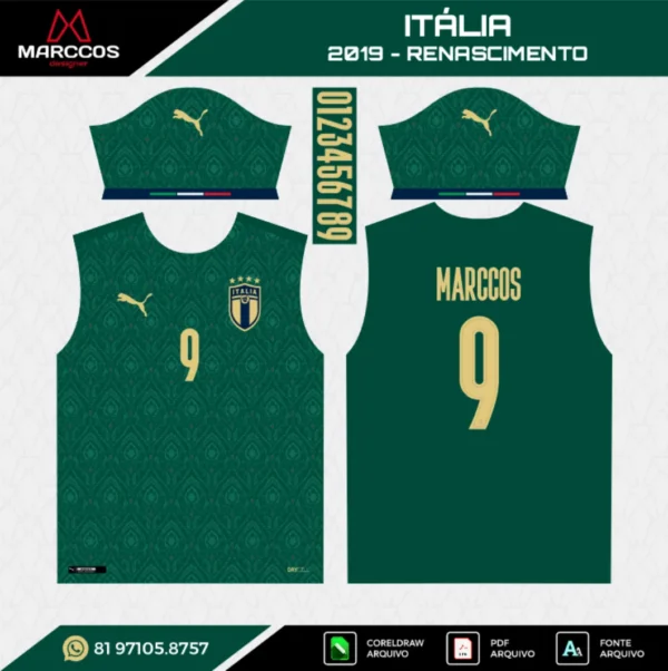 Arte Vetor Terceira Camisa Itália 2019 Arte Vetor Terceira Camisa Itália 2019