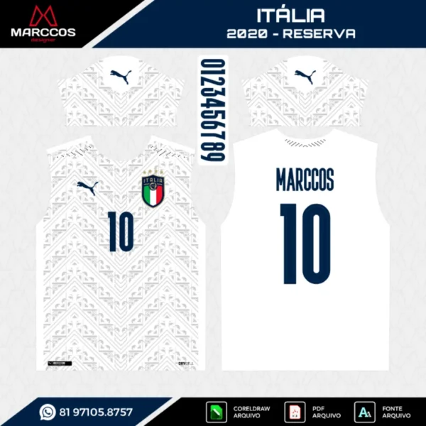 Arte Vetor Camisa Itália Reserva 2020 Arte Vetor Camisa Itália Reserva 2020