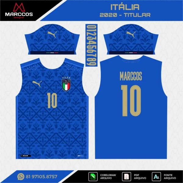 Arte Vetor Camisa Itália Titular 2020 Arte Vetor Camisa Itália Titular 2020