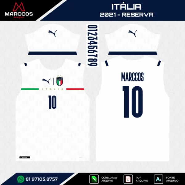 Arte Vetor Camisa Itália Reserva 2021 Arte Vetor Camisa Itália Reserva 2021