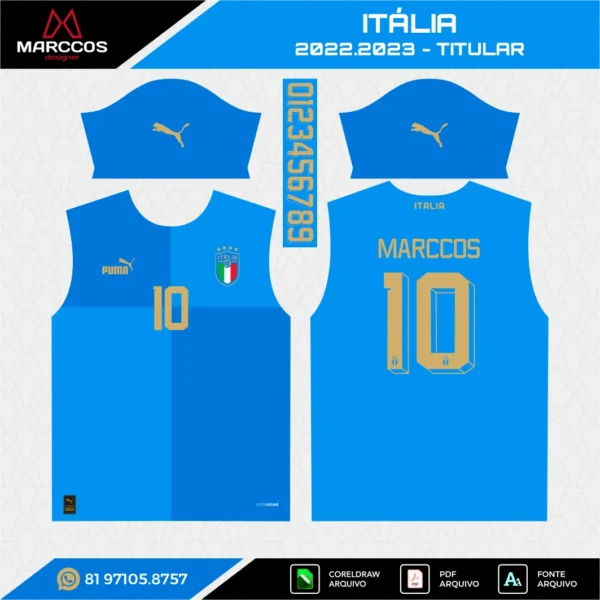 Arte Vetor Camisa Itália Titular 2022.2023 Arte Vetor Camisa Itália Titular 2022.2023