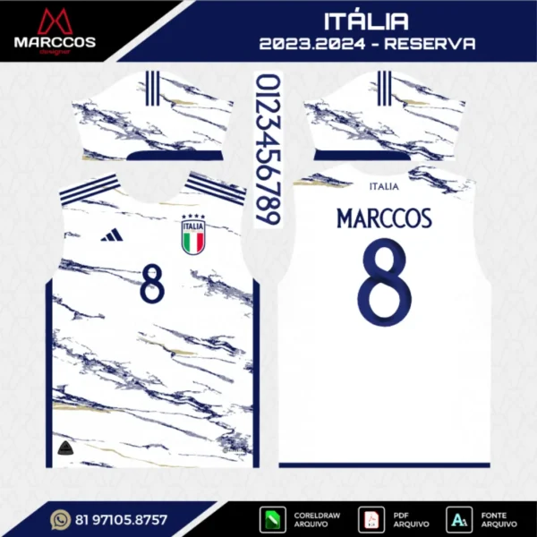 Arte Vetor Camisa Itália Reserva 2023.2024 Arte Vetor Camisa Itália Reserva 2023.2024