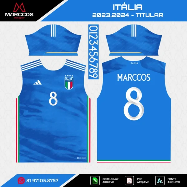 Arte Camisa Itália Titular 2023.2024 Arte Camisa Itália Titular 2023.2024