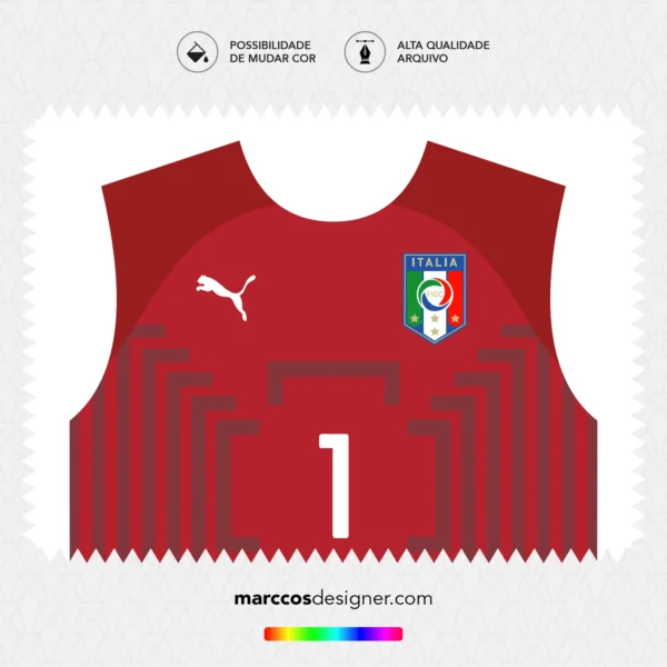 Arte Vetor Camisa Itália Goleiro 2014.2015