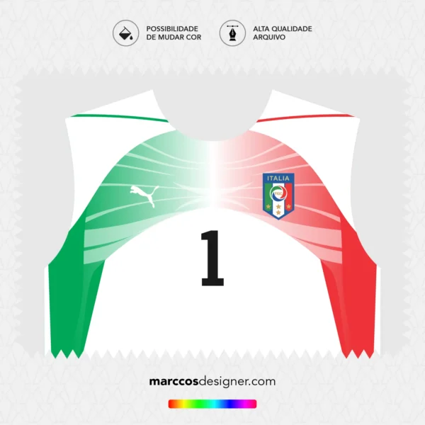 Arte Vetor Camisa Itália Goleiro 2010.2011