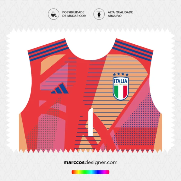 Arte Vetor Camisa Itália Goleiro 2024.2025