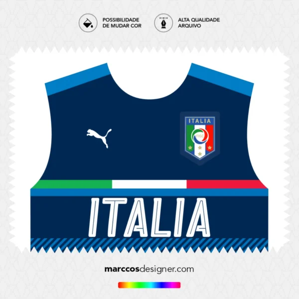 Arte Vetor Camisa Itália Pré-Jogo 2016.2017