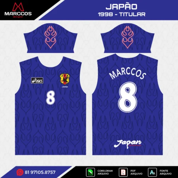 Arte Vetor Camisa Japão Titular 1998 Arte Vetor Camisa Japão Titular 1998