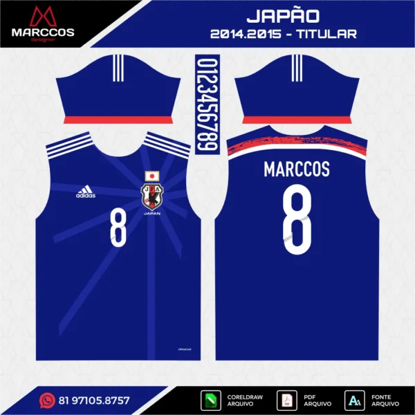 Arte Vetor Camisa Japão Titular 2014.2015 Arte Vetor Camisa Japão Titular 2014.2015
